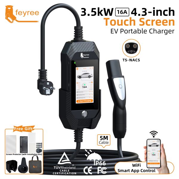 Зарядка для електромобіля Feyree 3,5 кВт 16A Tesla Black