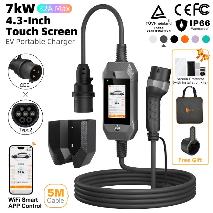 Зарядка для електромобіля Feyree 7кВт 32A Type 2