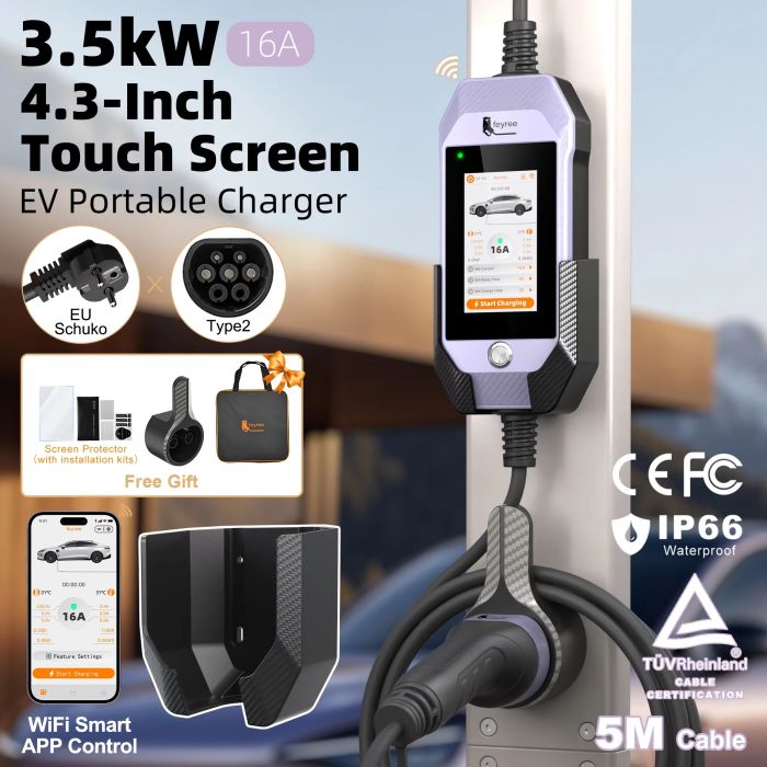 Зарядка для електромобіля Feyree 3.5кВт 16A Type 2 Mystic Purple