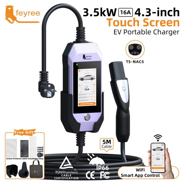Зарядка для електромобіля Feyree 3,5 кВт 16A Tesla Purple