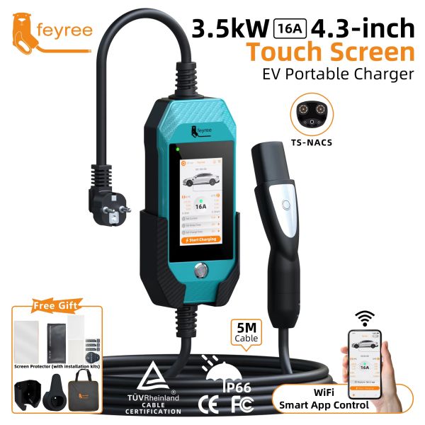Зарядка для електромобіля Feyree 3,5 кВт 16A Tesla Green