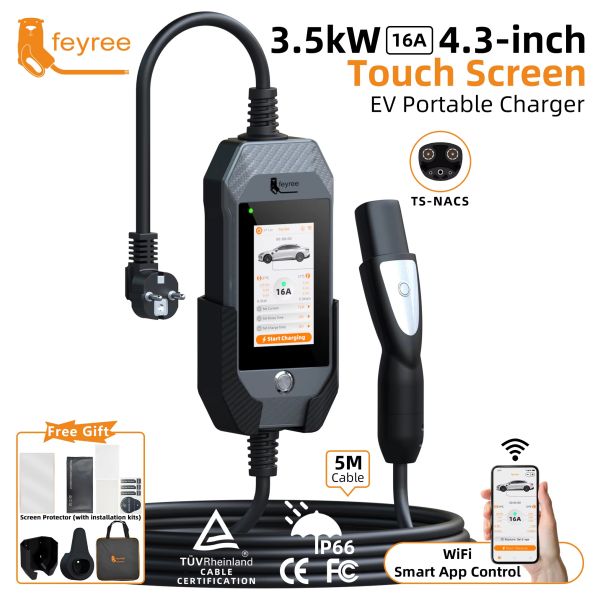 Зарядка для електромобіля Feyree 3,5 кВт 16A Tesla Grey