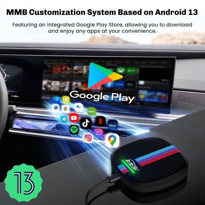 Приставка для BMW MMB MAX Android 13 через CarPlay Ai Box 8+128G
