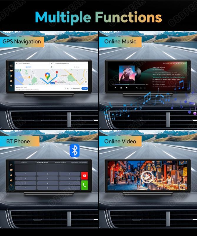 Авто екран OBDPEAK K50 LTE, Відеорєєстратор, 4/64ГБ Android 13
