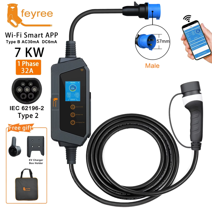 Зарядка для электромобиля Feyree 7кВт 32A Type2