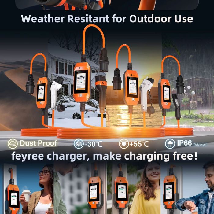 Зарядка для електромобіля Feyree 7кВт 32A GB/T