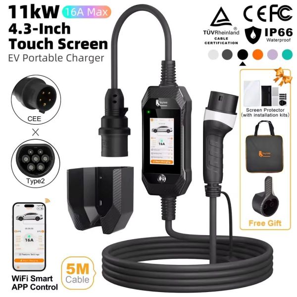 Зарядка для електромобіля Feyree 11кВт 16A, 3 фази Type2