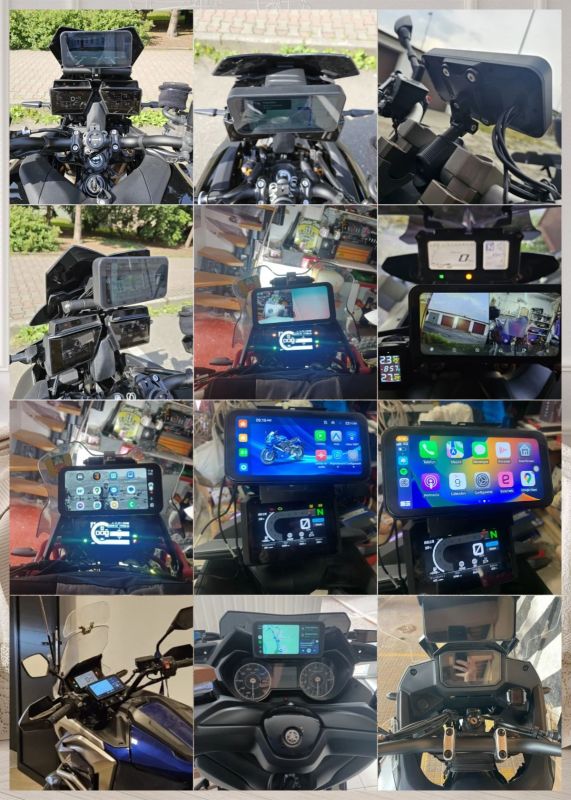 Сенсорний бездротовий екран CarPlay & Android Auto для мотоцикла з навігатором