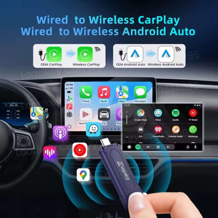 Адаптер CarlinKit Mini v5.0 Pro Dual Mode для бездротового Apple CarPlay & Android Auto