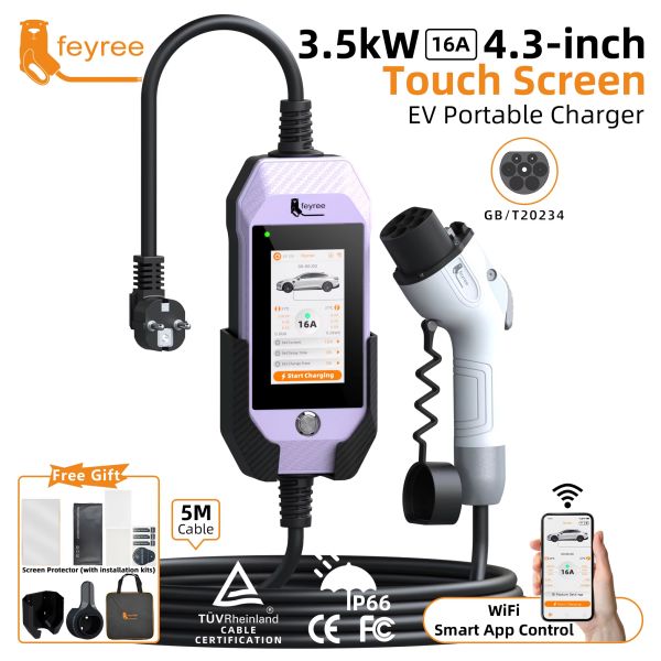 Зарядка для електромобіля Feyree 3,5 кВт 16A GB/T Purple